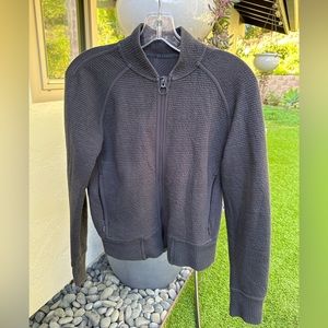Lululemon On Repeat black zip-up bomber jacket style sweatshirt